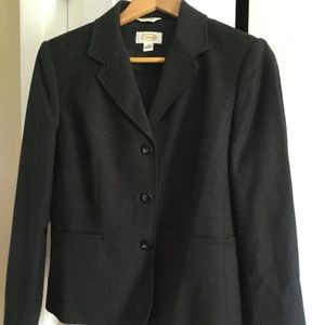 charcoal gray TALBOTS stretch wool suit jacket blazer and trouser pant US 6